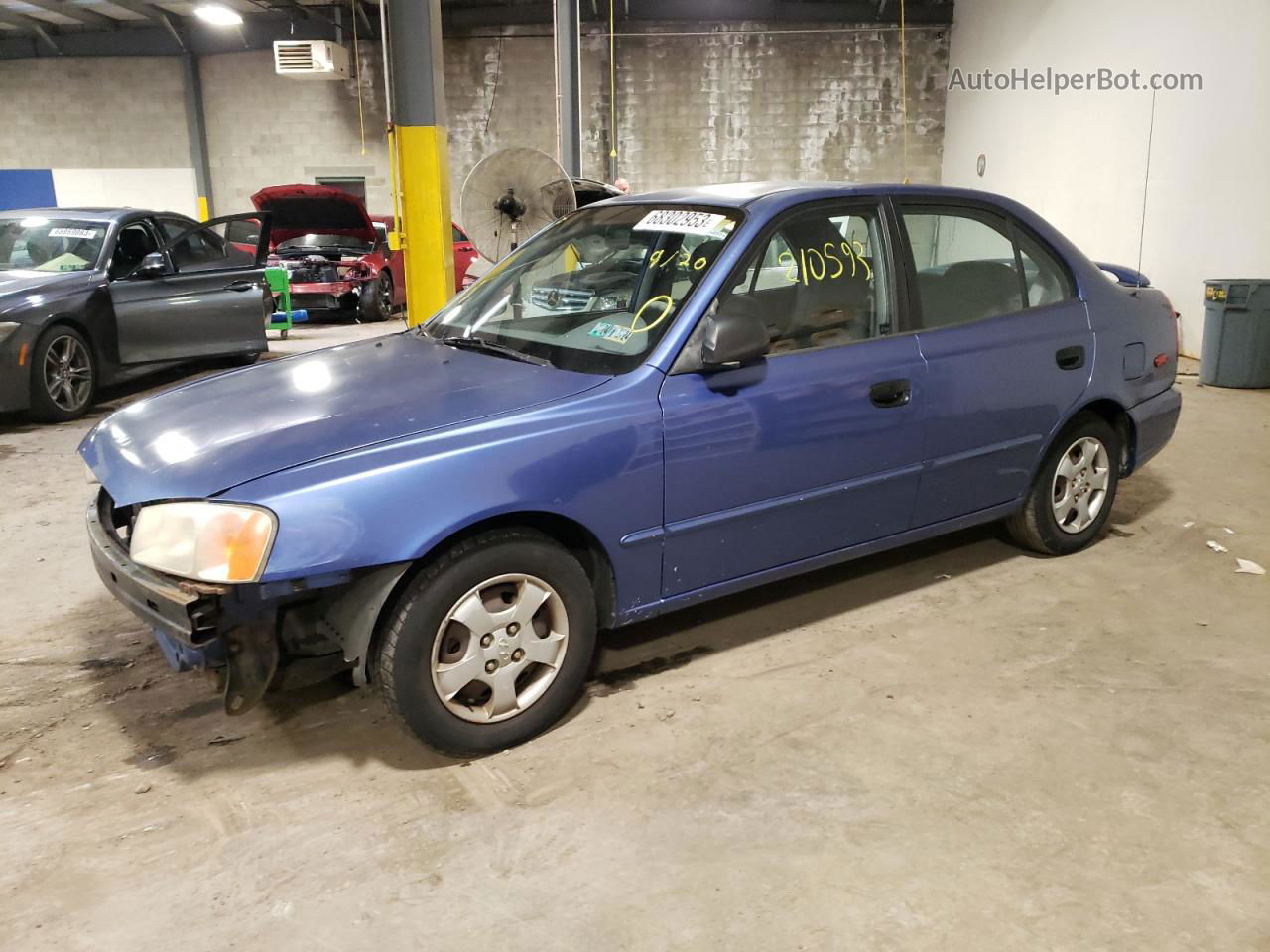 2001 Hyundai Accent Gl Blue vin: KMHCG45C51U248236