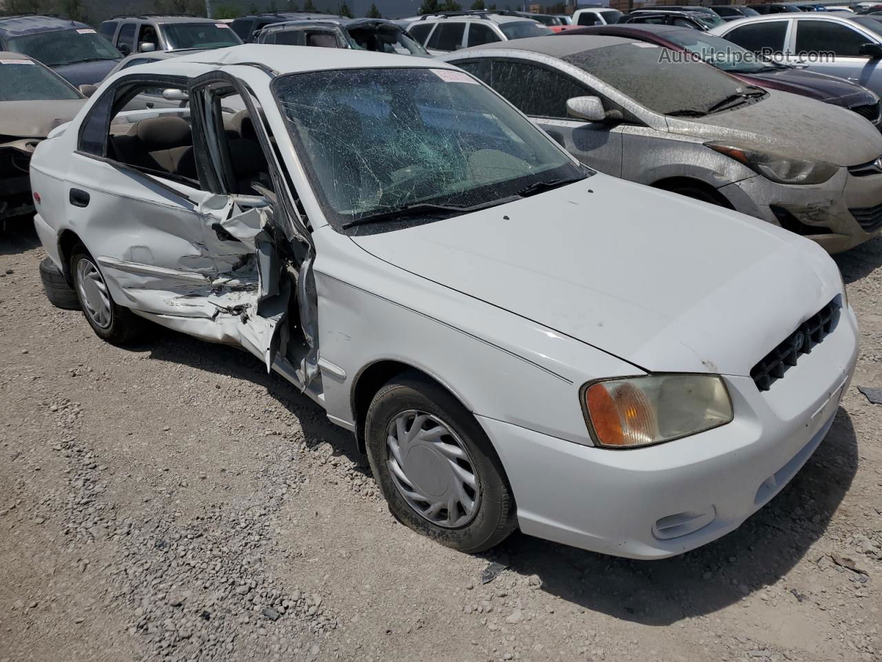 2001 Hyundai Accent Gl White vin: KMHCG45C71U169795