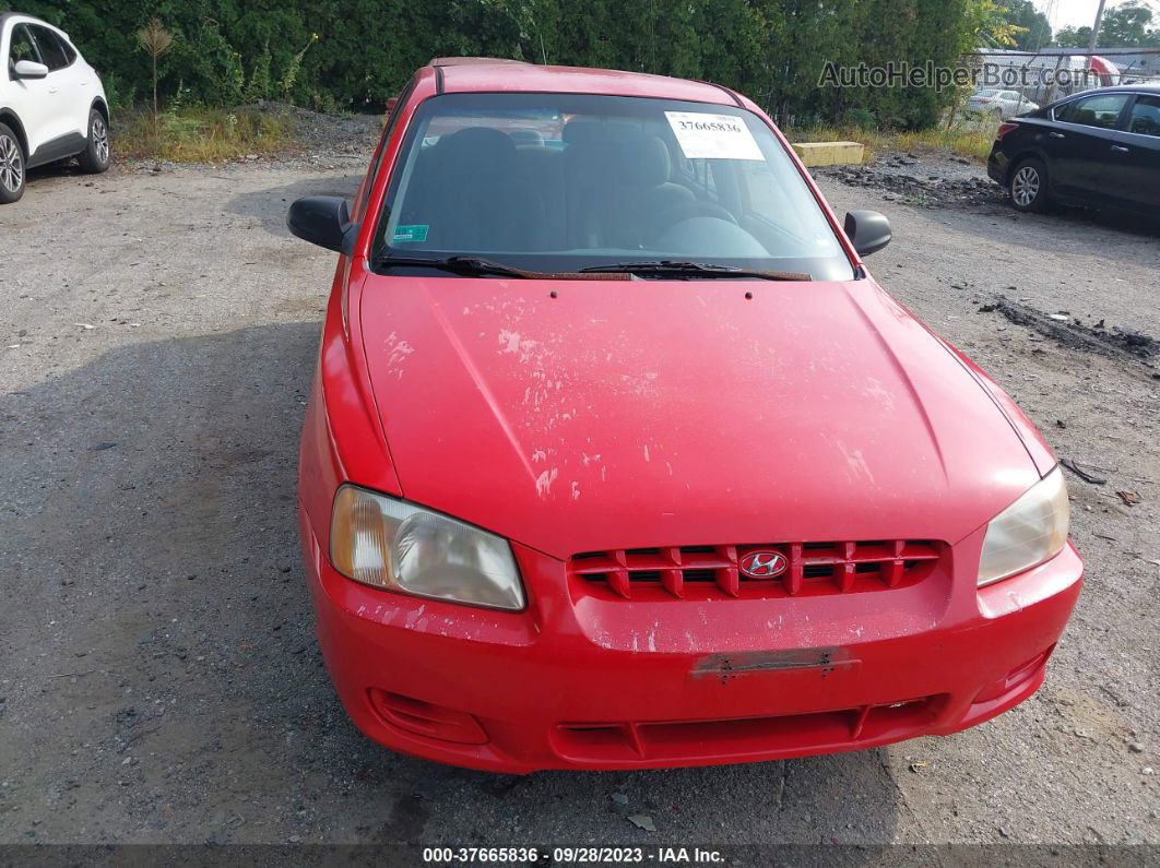 2001 Hyundai Accent Gl Red vin: KMHCG45C71U255785