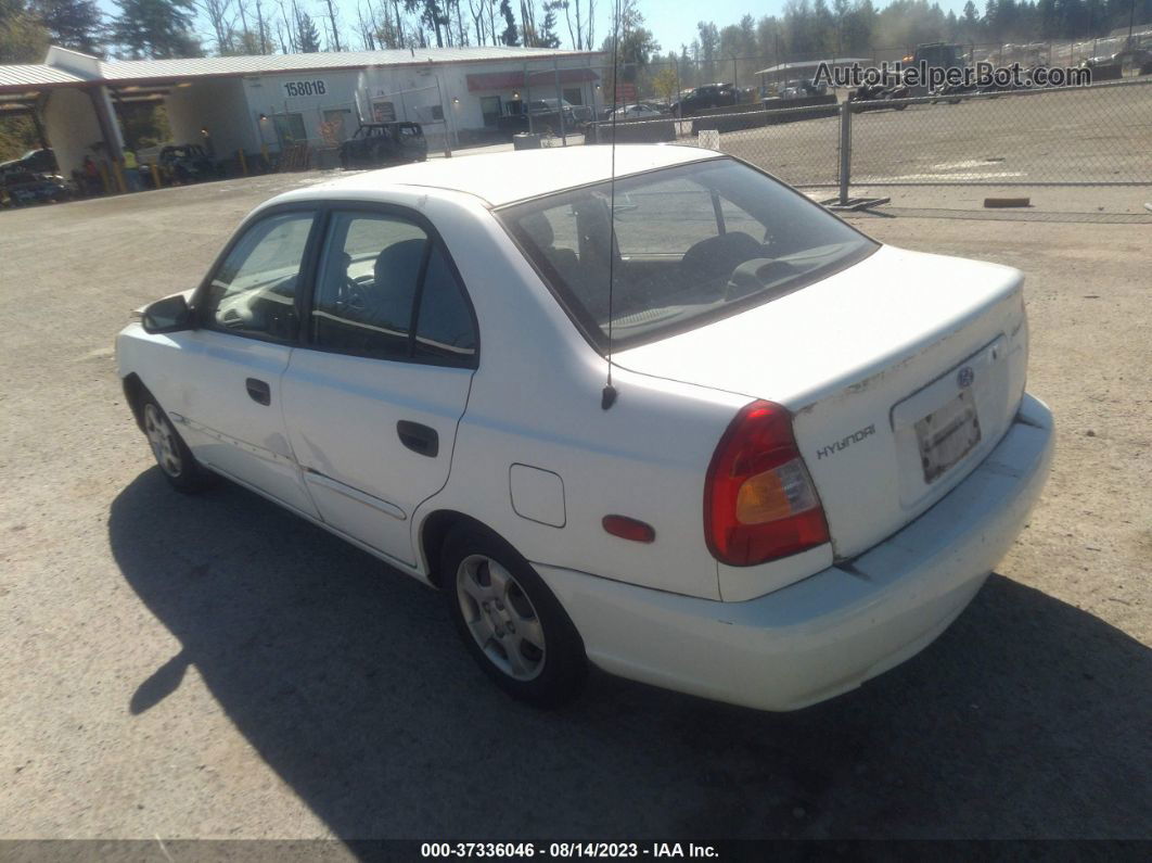 2001 Hyundai Accent Gl White vin: KMHCG45C81U167554