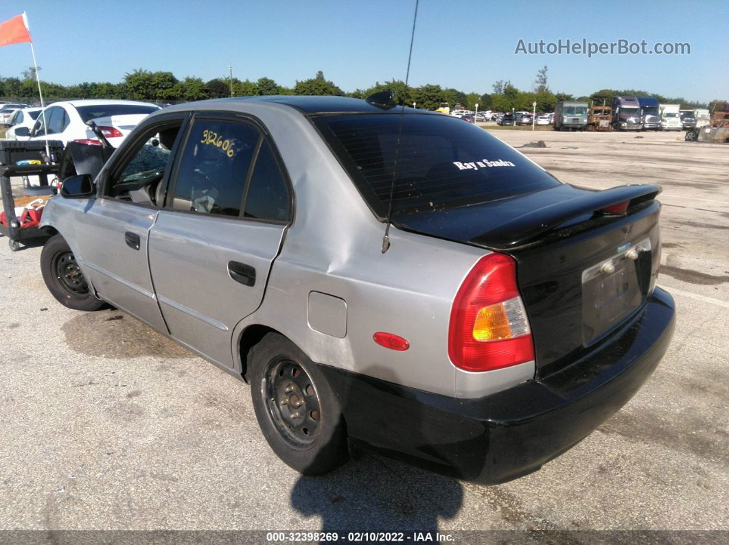 2001 Hyundai Accent Gl Silver vin: KMHCG45C81U190638