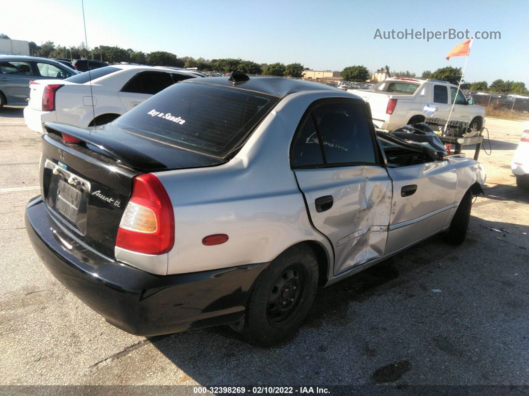 2001 Hyundai Accent Gl Silver vin: KMHCG45C81U190638