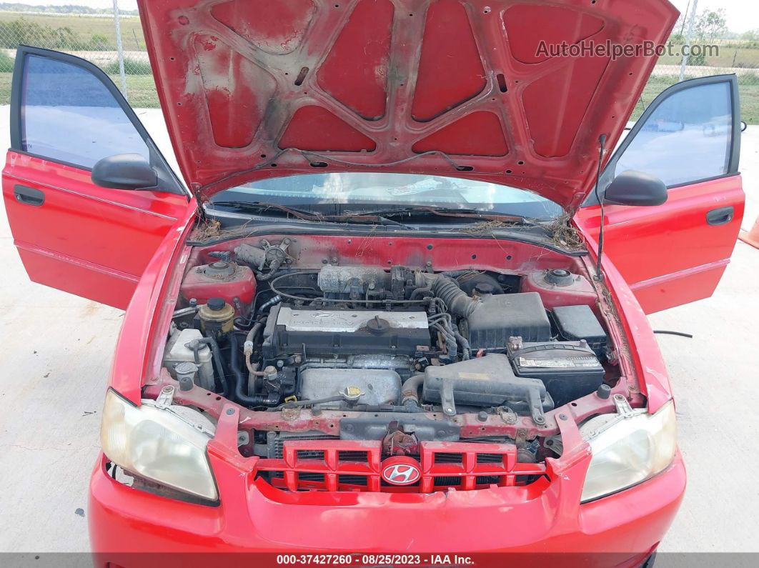 2001 Hyundai Accent Gl Red vin: KMHCG45CX1U248927