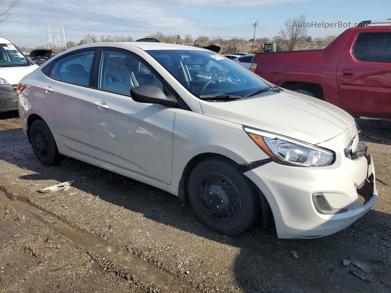 2015 Hyundai Accent Gls White vin: KMHCT4AE0FU934551