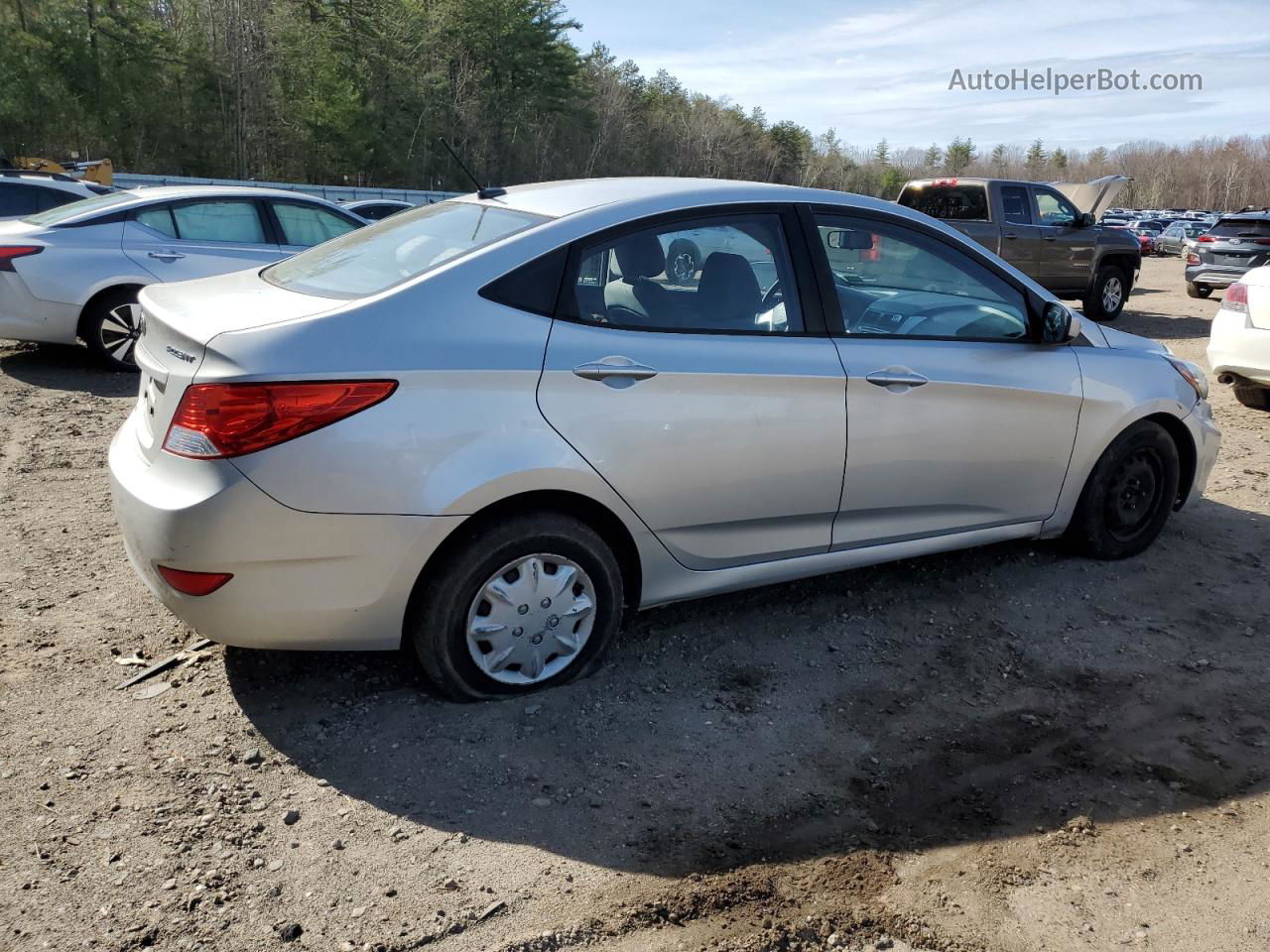 2013 Hyundai Accent Gls Silver vin: KMHCT4AE1DU281709