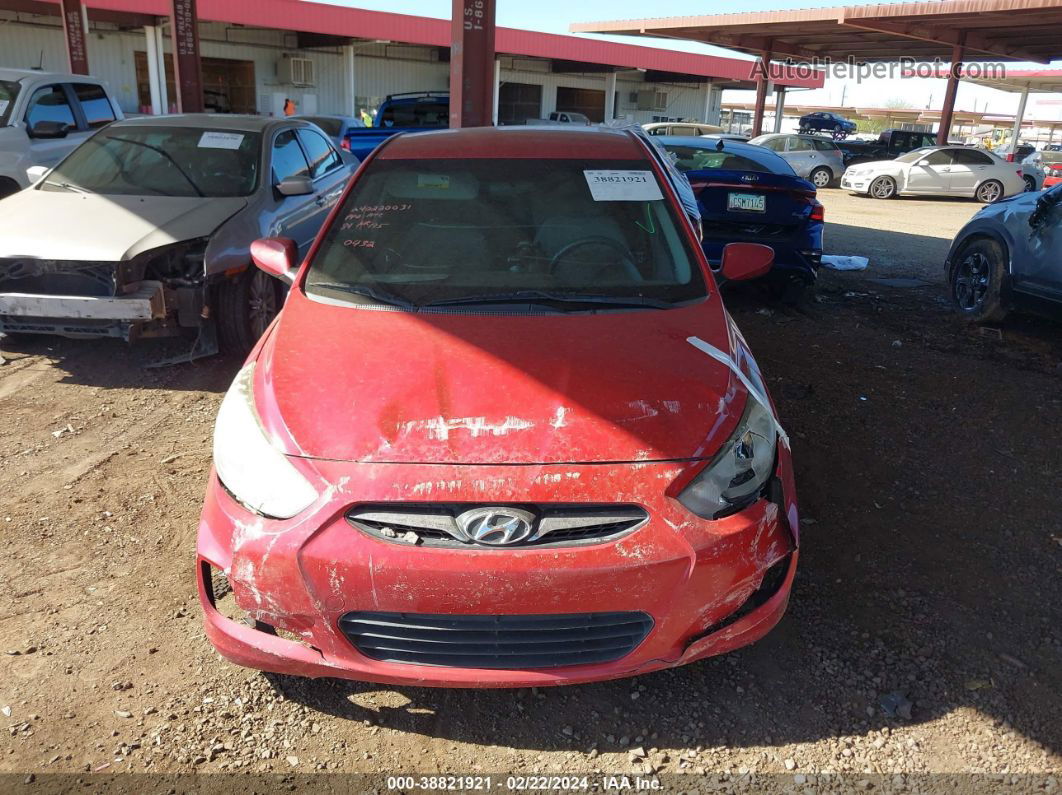 2013 Hyundai Accent Gls Red vin: KMHCT4AE1DU300422