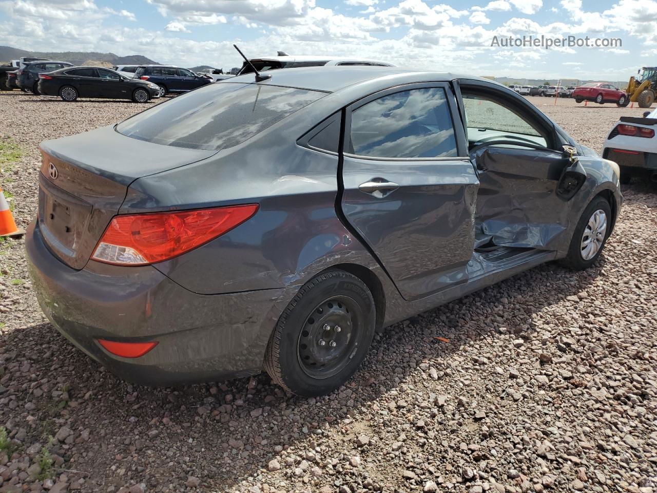 2013 Hyundai Accent Gls Gray vin: KMHCT4AE1DU303689