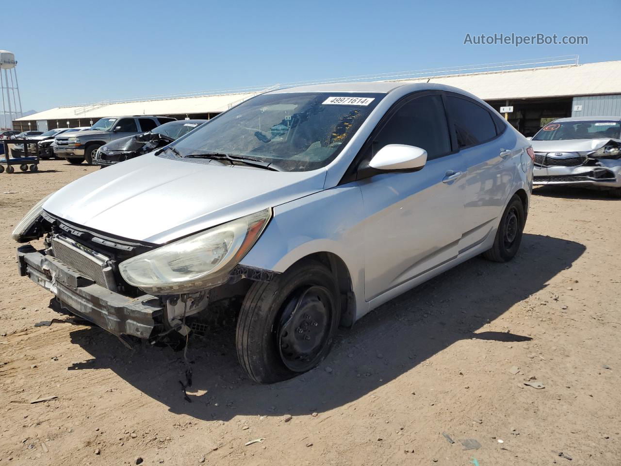 2013 Hyundai Accent Gls Silver vin: KMHCT4AE1DU401038