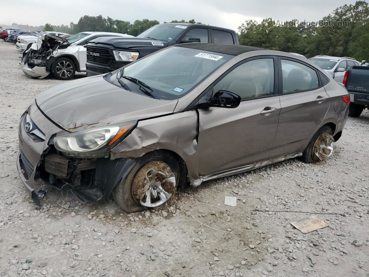 2014 Hyundai Accent Gls Tan vin: KMHCT4AE1EU709182