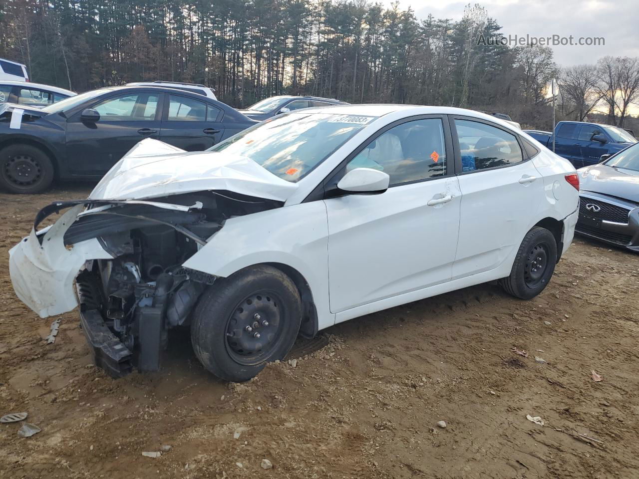 2015 Hyundai Accent Gls White vin: KMHCT4AE1FU805279