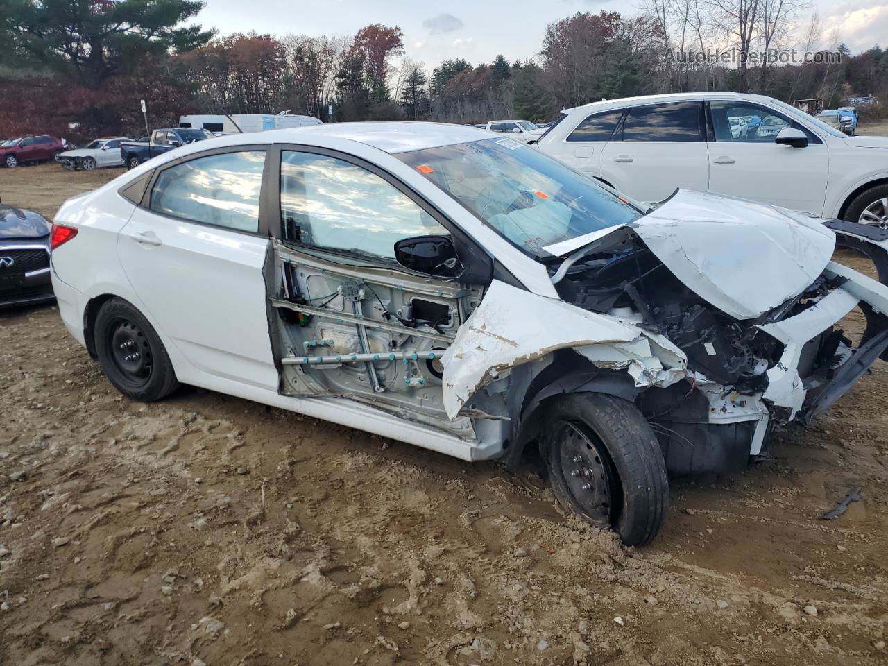 2015 Hyundai Accent Gls White vin: KMHCT4AE1FU805279