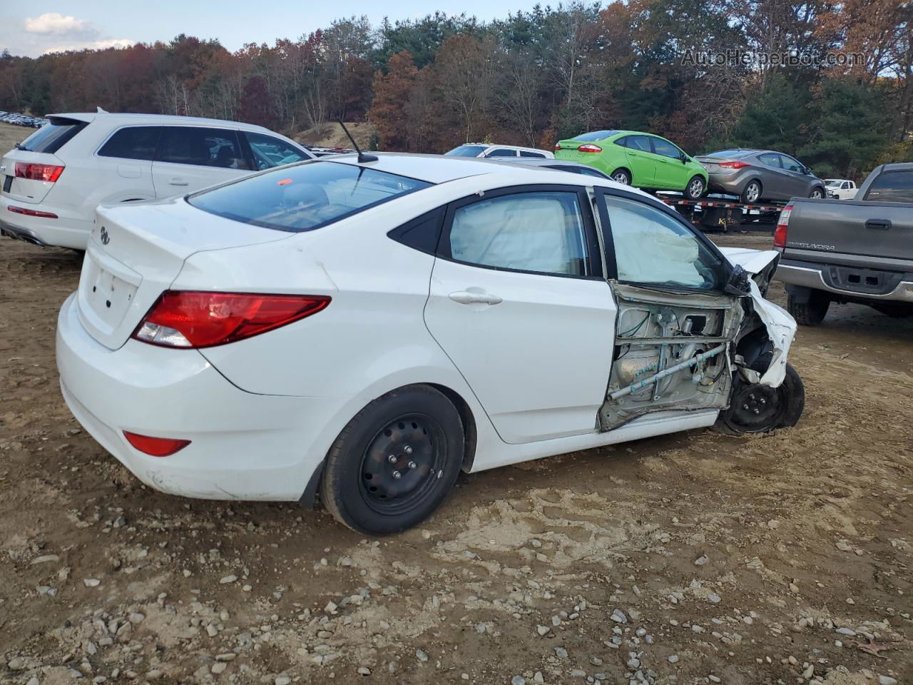 2015 Hyundai Accent Gls White vin: KMHCT4AE1FU805279