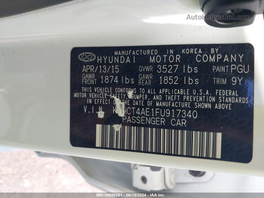 2015 Hyundai Accent Gls White vin: KMHCT4AE1FU917340