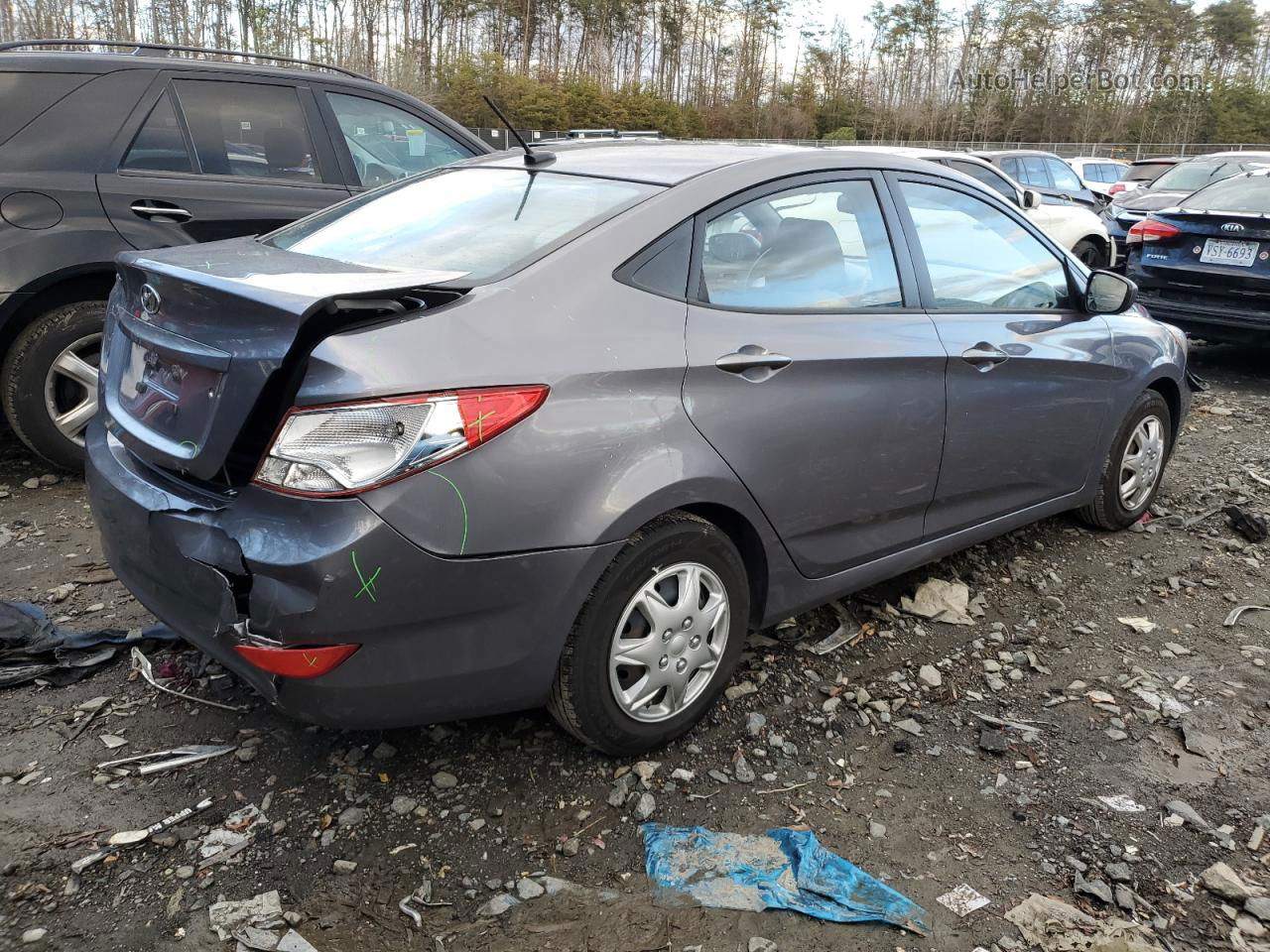 2015 Hyundai Accent Gls Charcoal vin: KMHCT4AE1FU920643