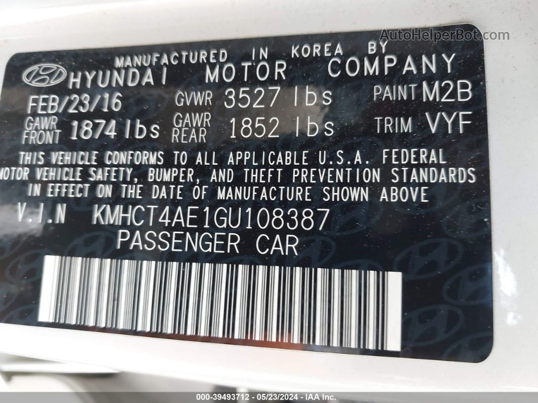 2016 Hyundai Accent Se Cream vin: KMHCT4AE1GU108387
