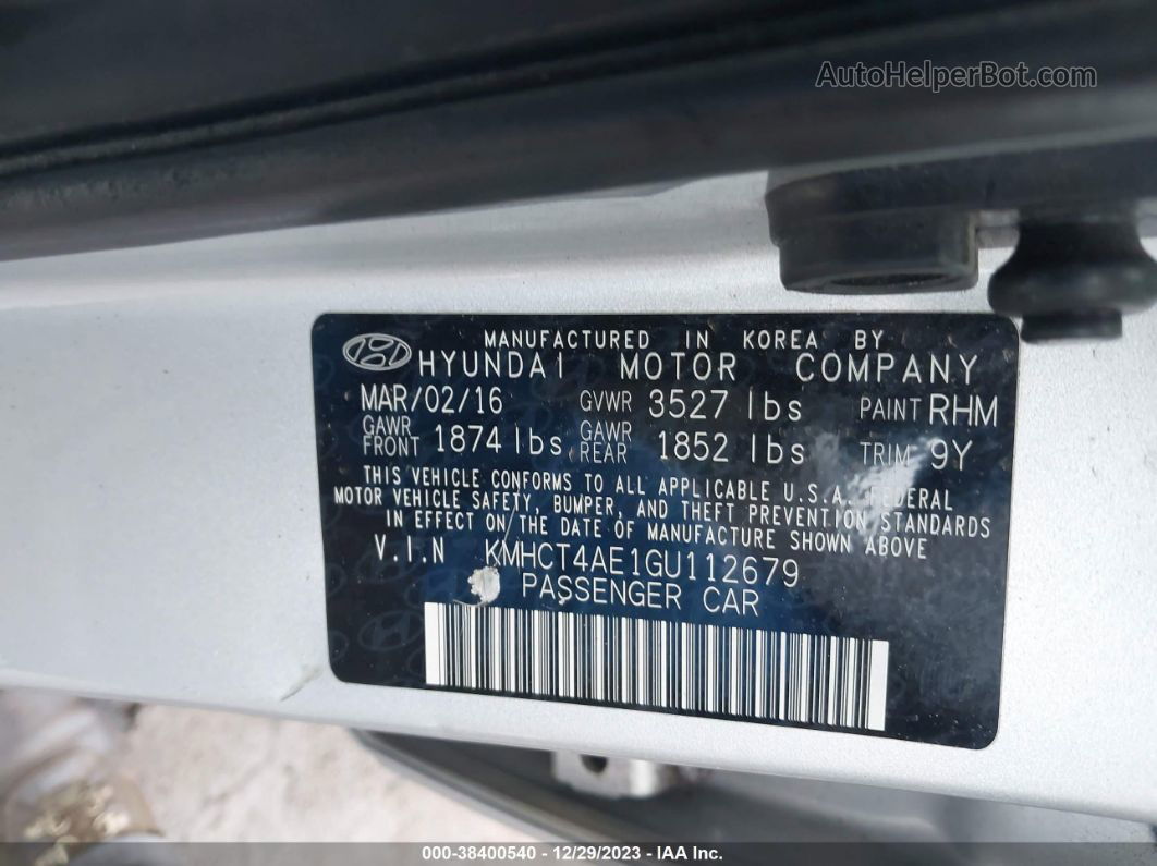 2016 Hyundai Accent Se Серебряный vin: KMHCT4AE1GU112679