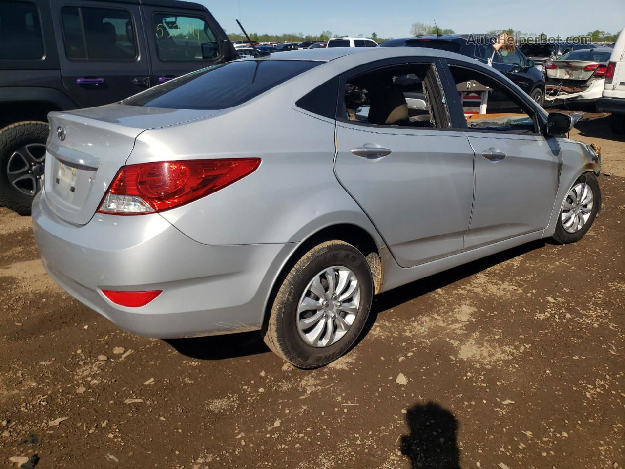 2014 Hyundai Accent Gls Silver vin: KMHCT4AE2EU721017