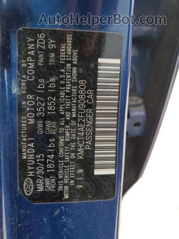2015 Hyundai Accent Gls Blue vin: KMHCT4AE2FU908808