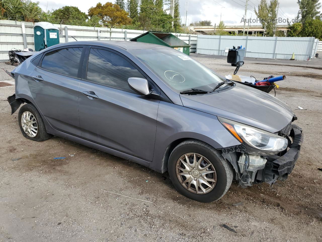 2013 Hyundai Accent Gls Gray vin: KMHCT4AE3DU467655