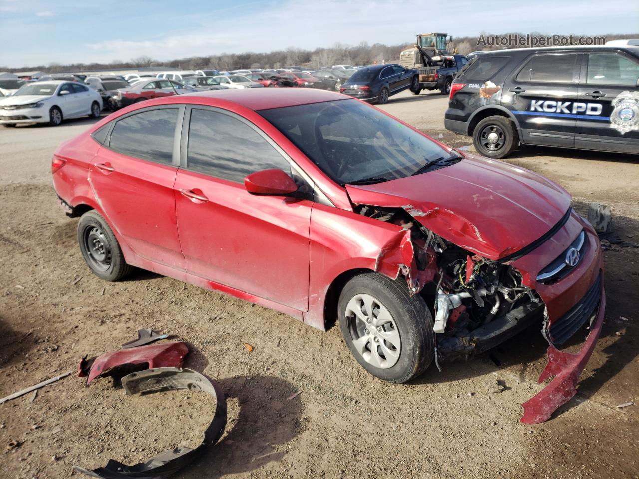 2015 Hyundai Accent Gls Red vin: KMHCT4AE3FU821466