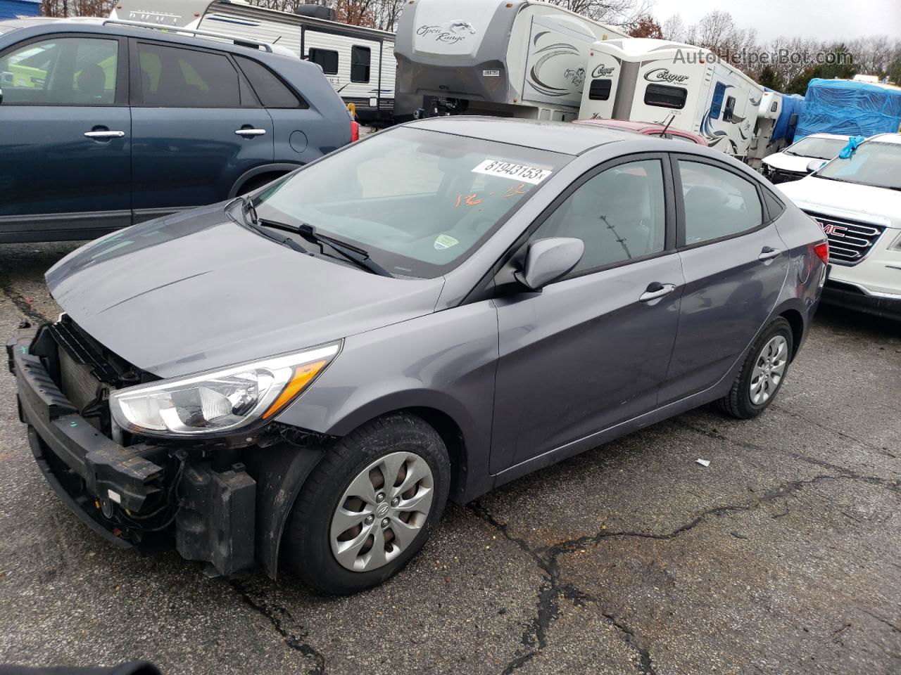 2016 Hyundai Accent Se Gray vin: KMHCT4AE3GU063145