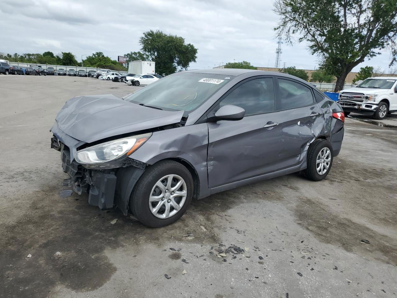 2013 Hyundai Accent Gls Gray vin: KMHCT4AE4DU536711