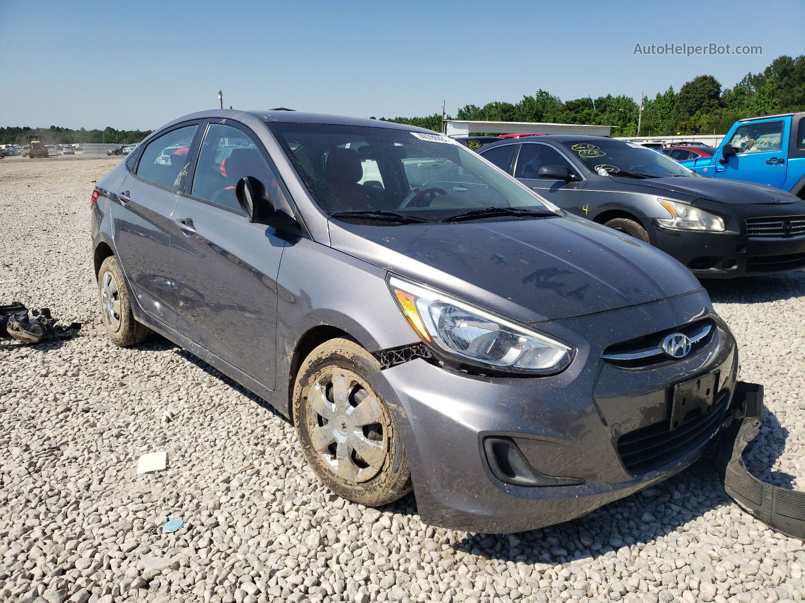 2015 Hyundai Accent Gls Gray vin: KMHCT4AE4FU876914