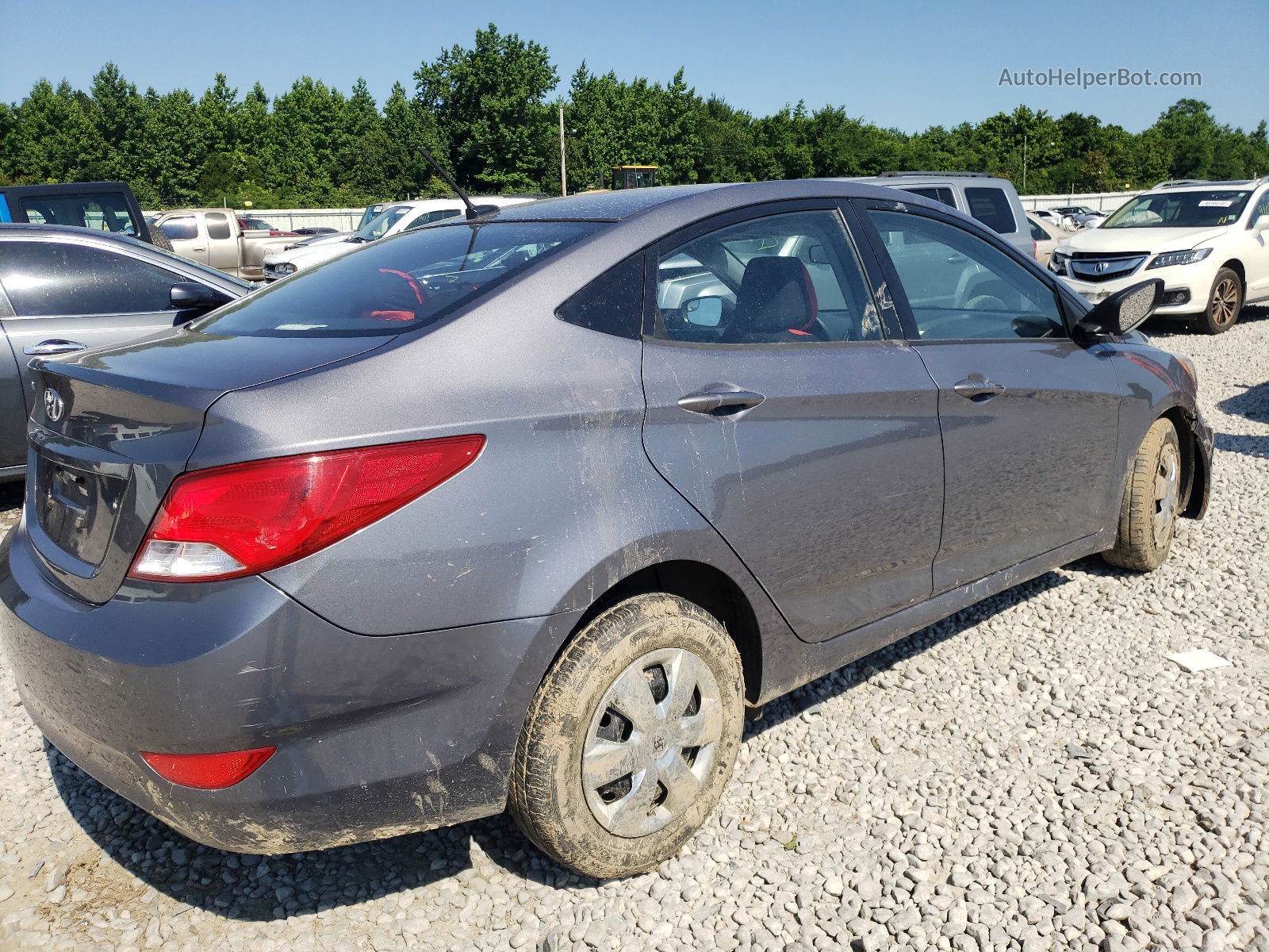 2015 Hyundai Accent Gls Gray vin: KMHCT4AE4FU876914