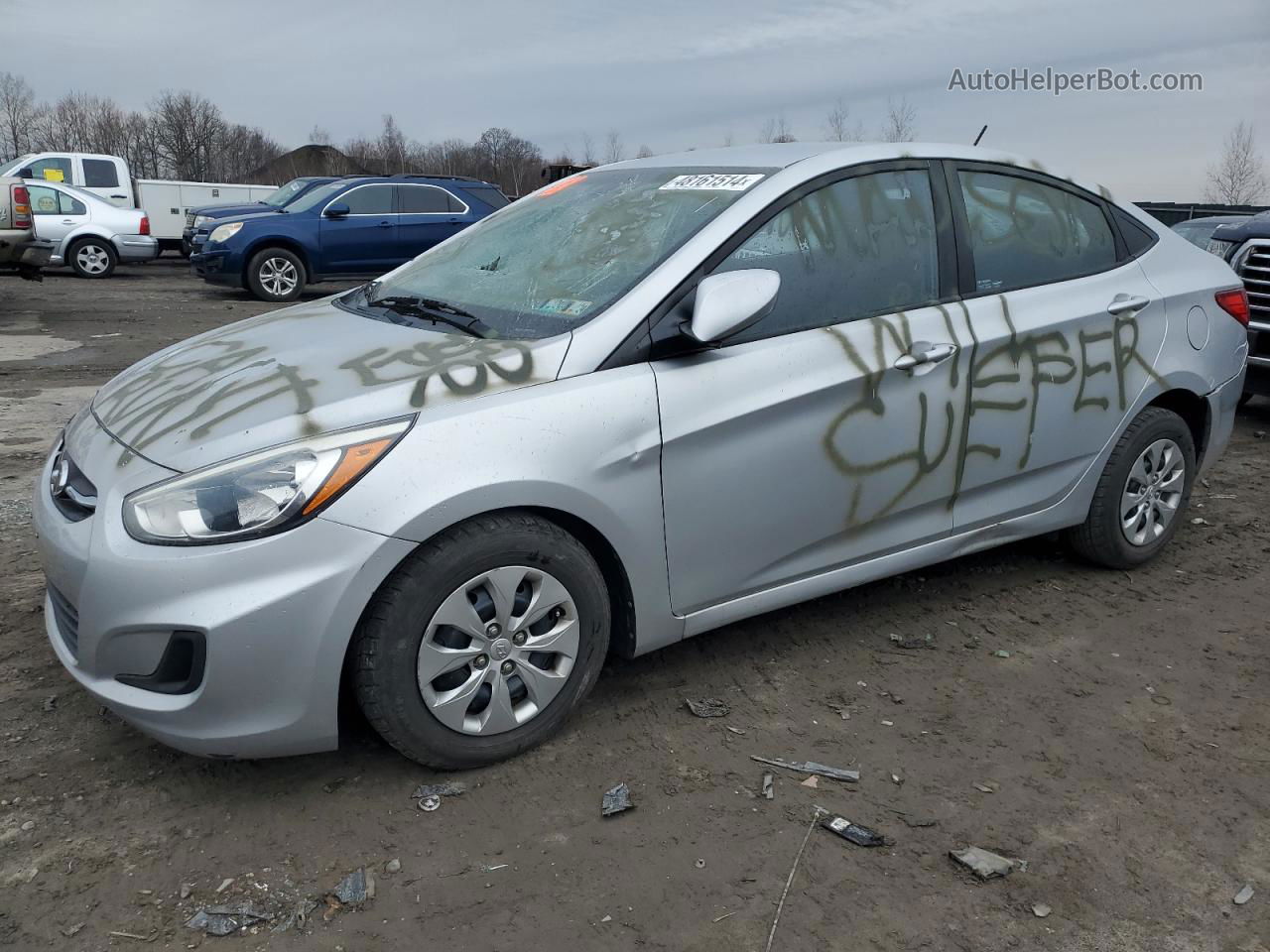 2015 Hyundai Accent Gls Silver vin: KMHCT4AE4FU877013