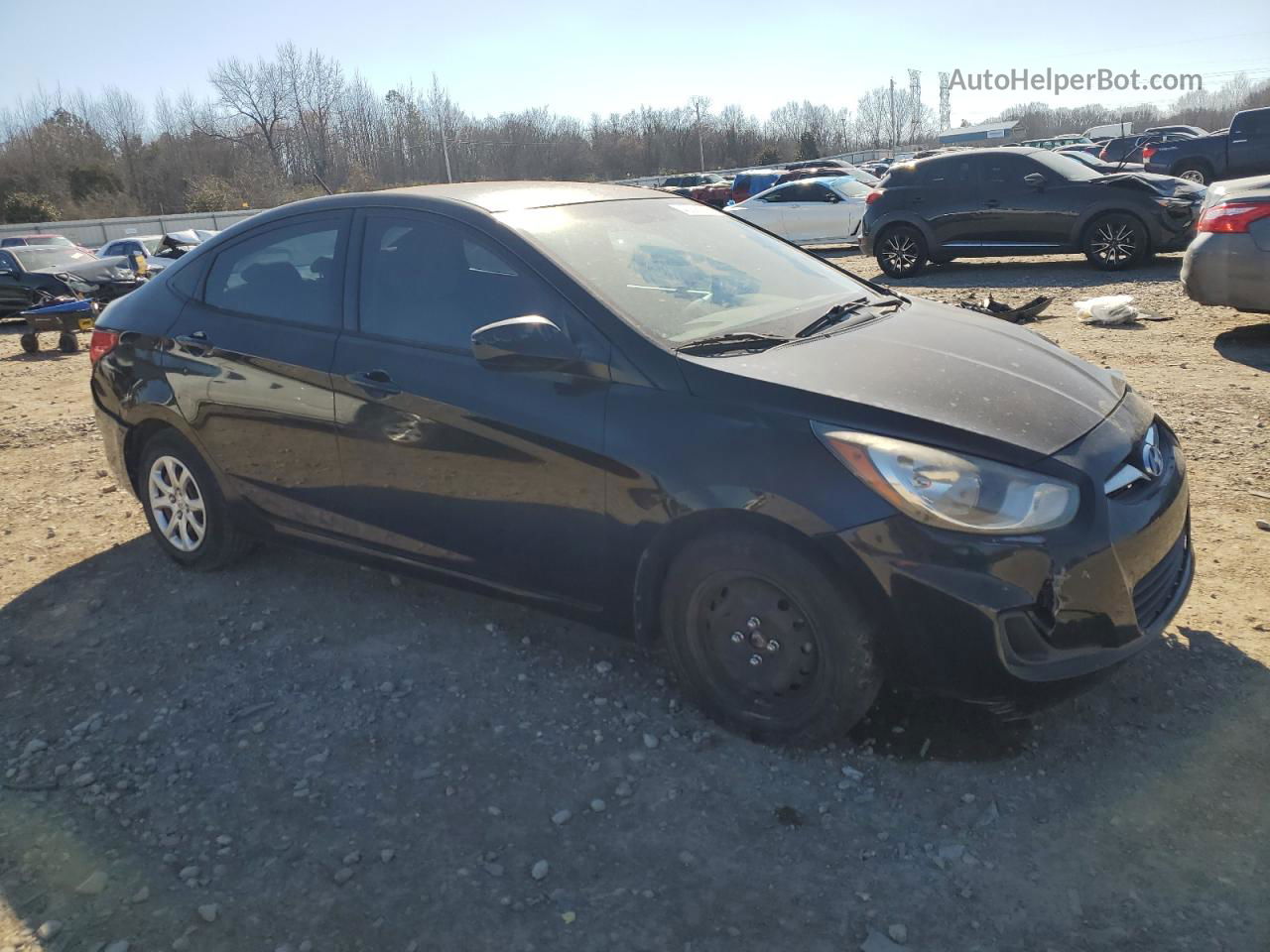 2013 Hyundai Accent Gls Black vin: KMHCT4AE5DU429215