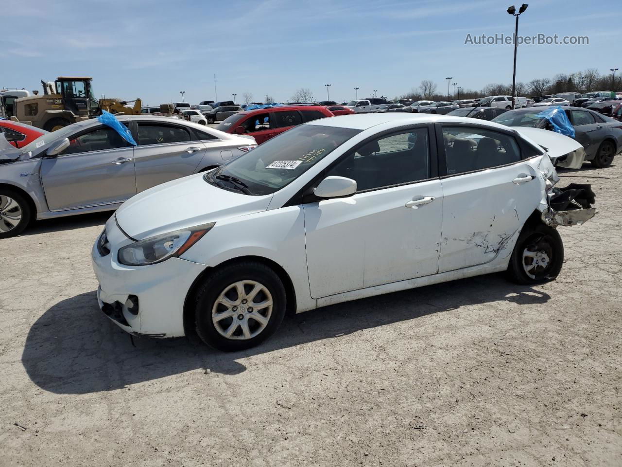 2014 Hyundai Accent Gls White vin: KMHCT4AE5EU606623