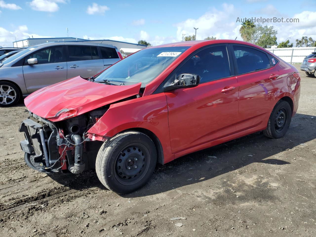 2015 Hyundai Accent Gls Red vin: KMHCT4AE5FU864125