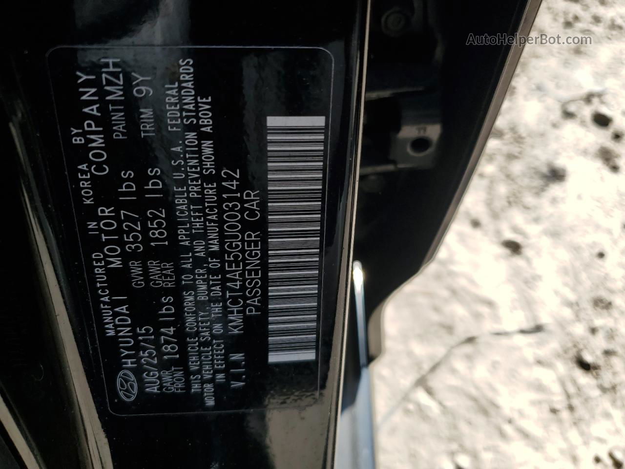 2016 Hyundai Accent Se Черный vin: KMHCT4AE5GU003142