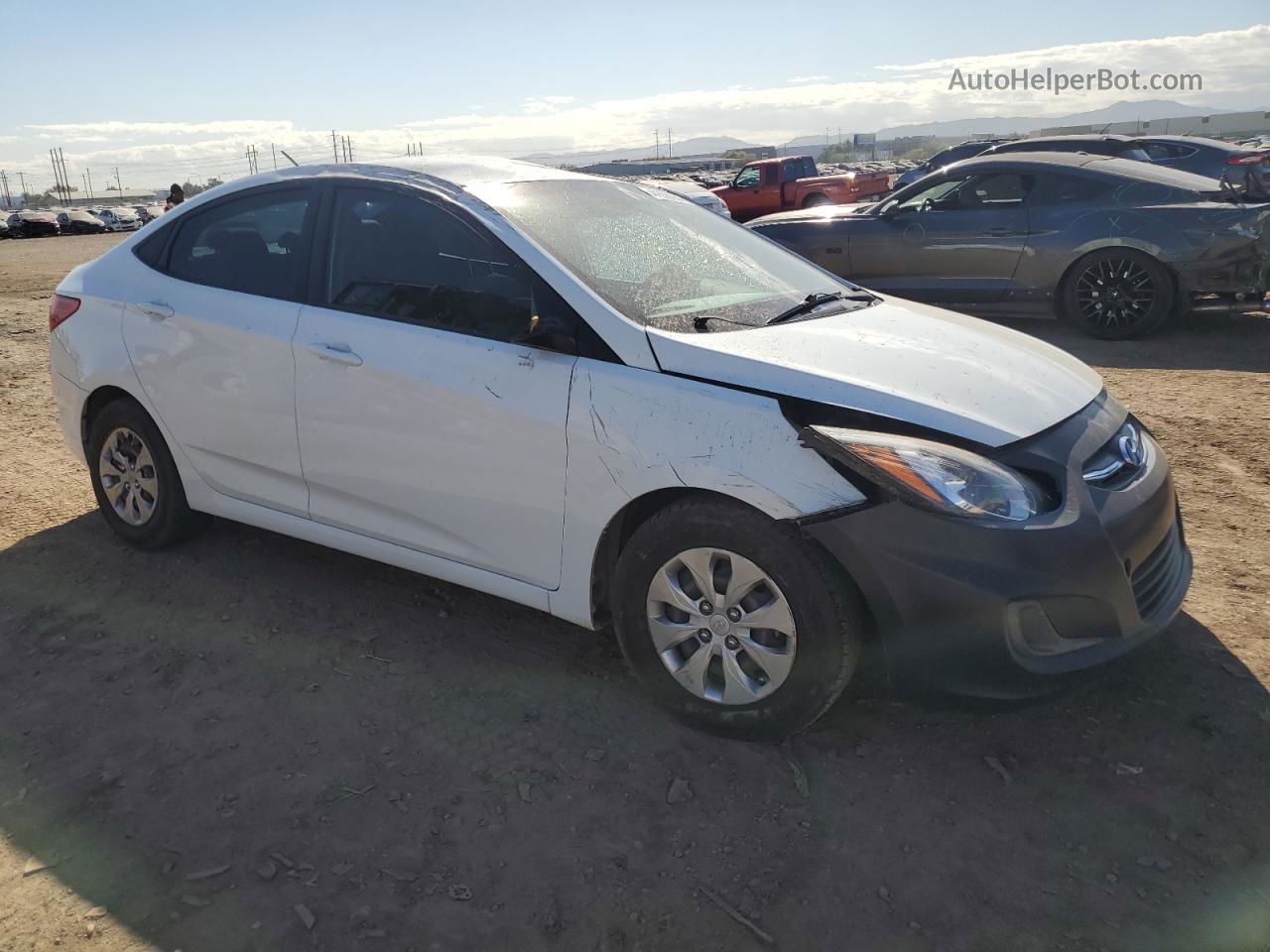 2016 Hyundai Accent Se White vin: KMHCT4AE5GU053409