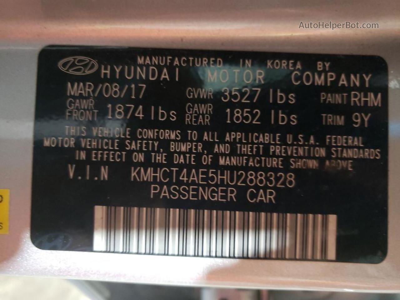 2017 Hyundai Accent Se Silver vin: KMHCT4AE5HU288328