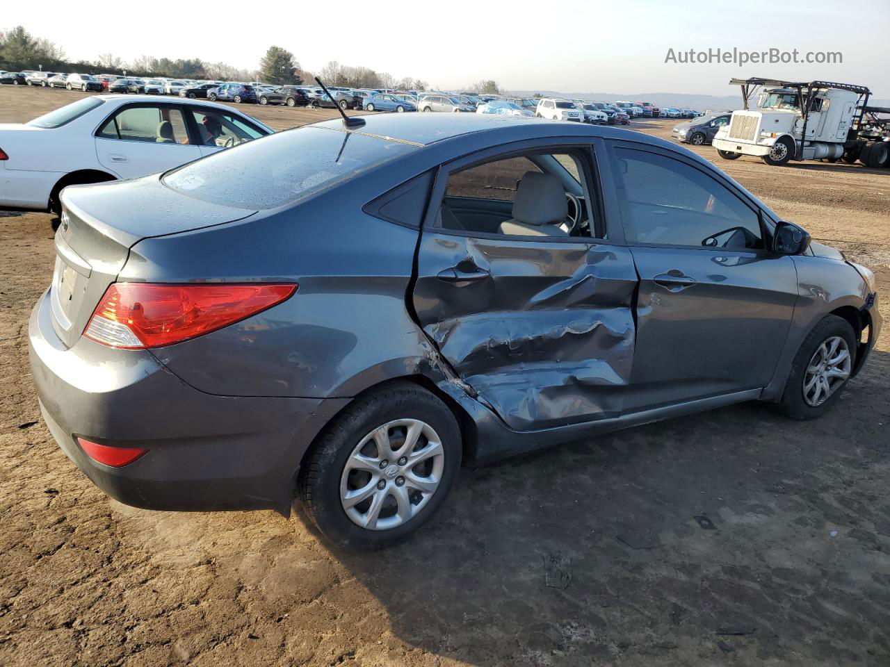 2013 Hyundai Accent Gls Серый vin: KMHCT4AE6DU406493