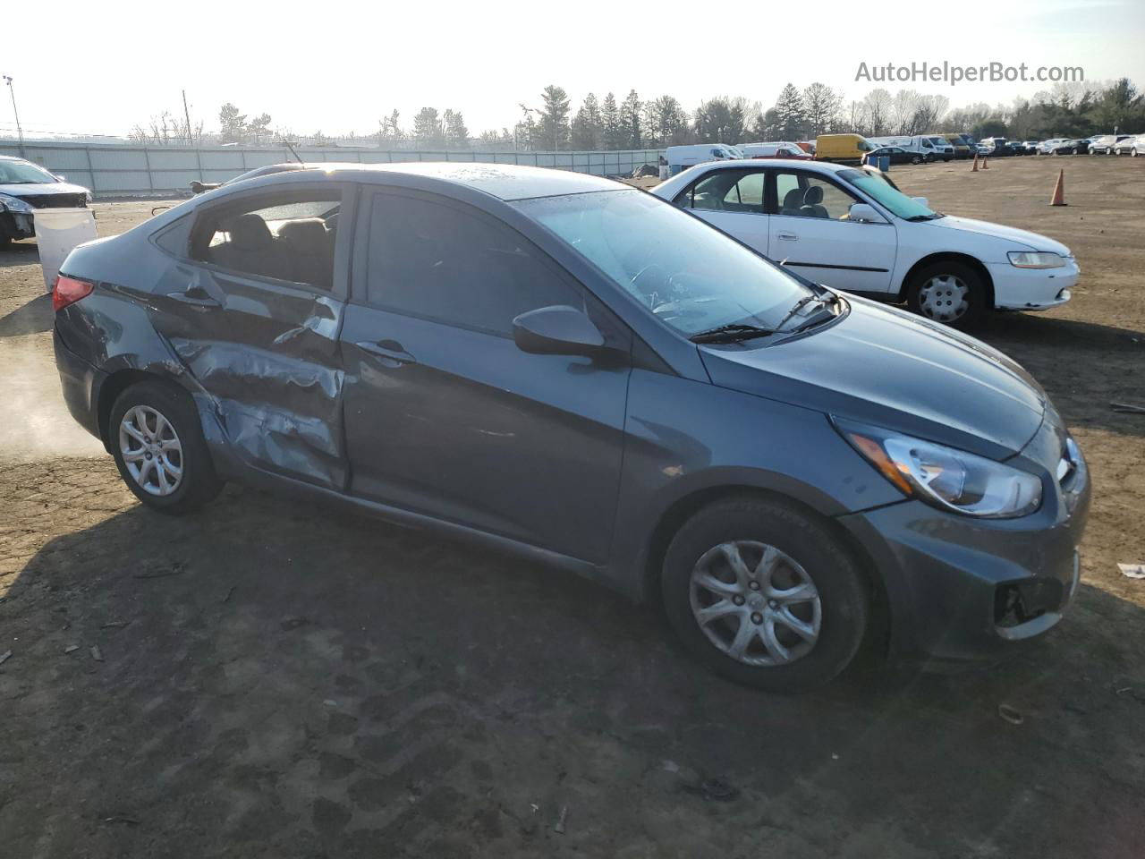 2013 Hyundai Accent Gls Gray vin: KMHCT4AE6DU406493