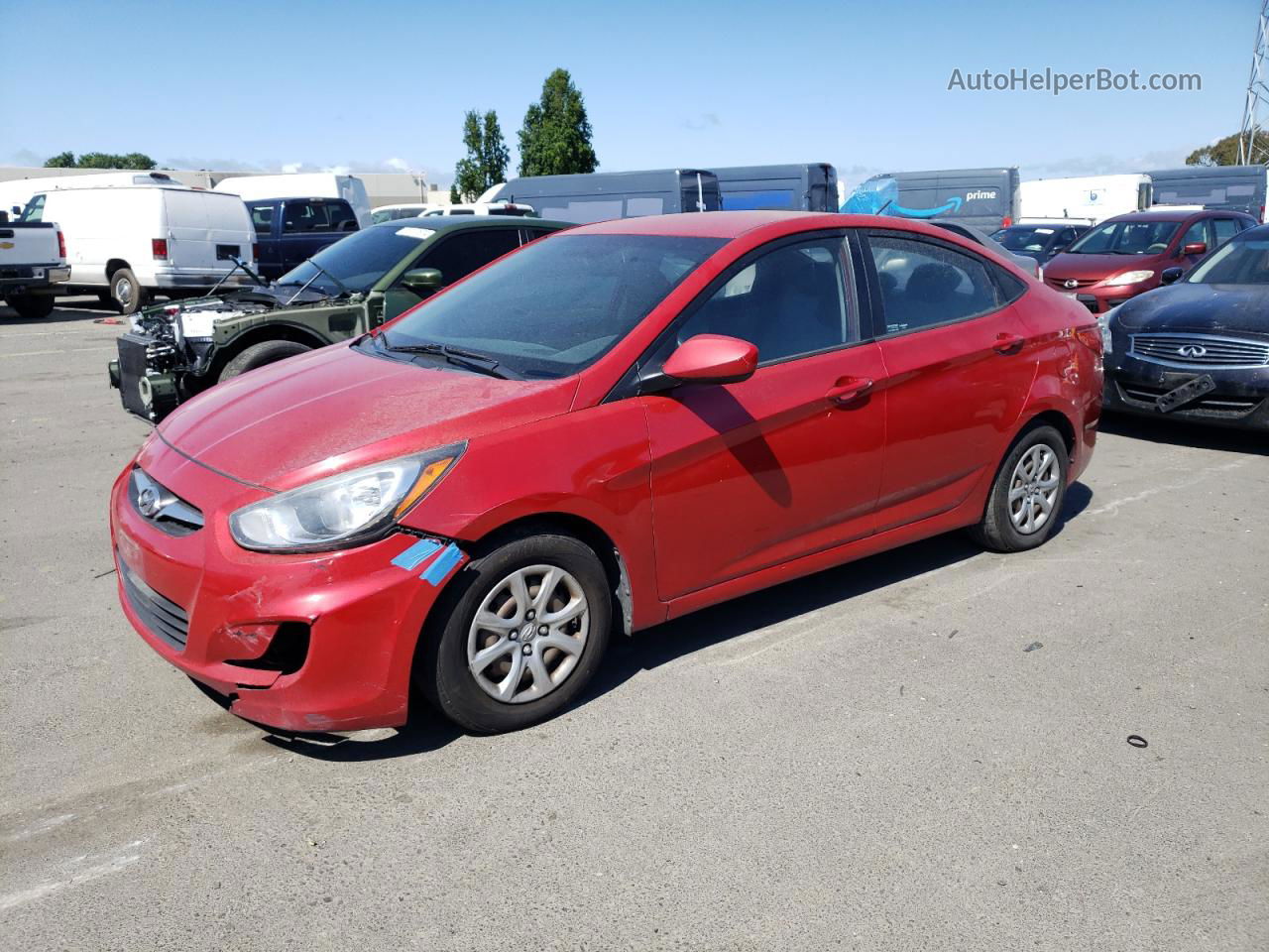 2013 Hyundai Accent Gls Red vin: KMHCT4AE6DU548066