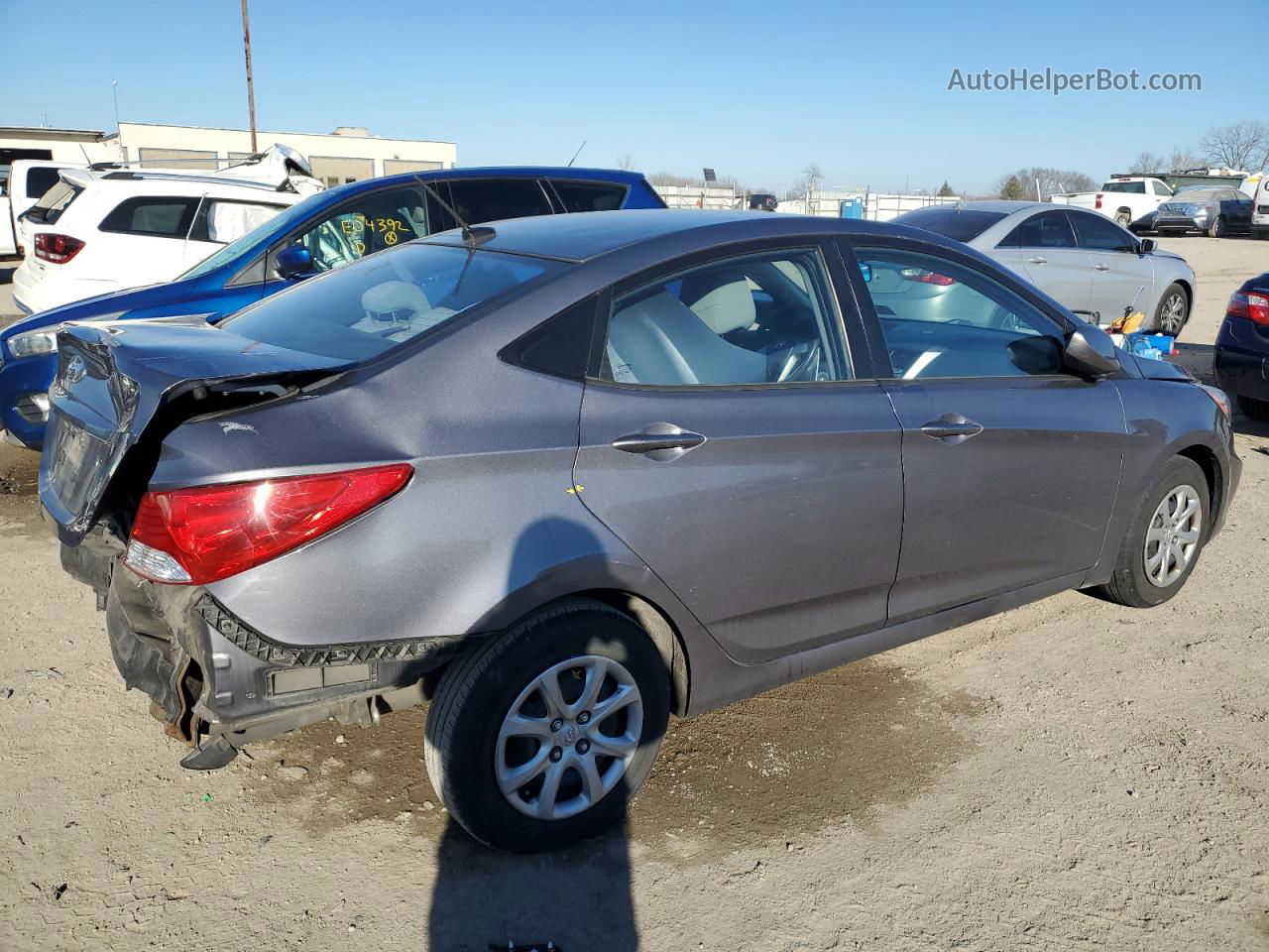 2014 Hyundai Accent Gls Gray vin: KMHCT4AE6EU600796