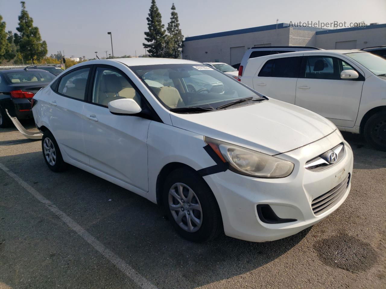 2014 Hyundai Accent Gls White vin: KMHCT4AE6EU609563