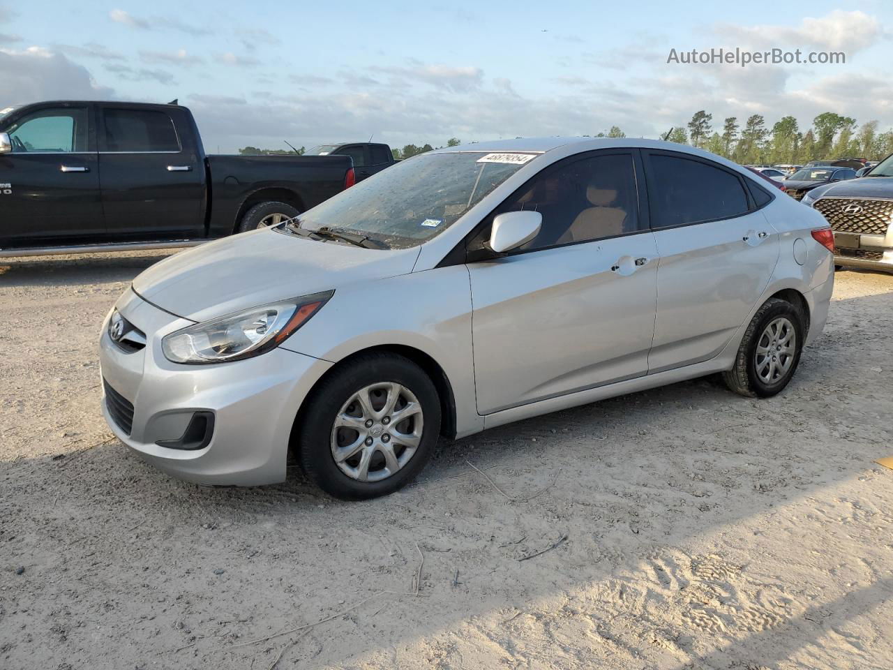 2014 Hyundai Accent Gls Silver vin: KMHCT4AE6EU774495