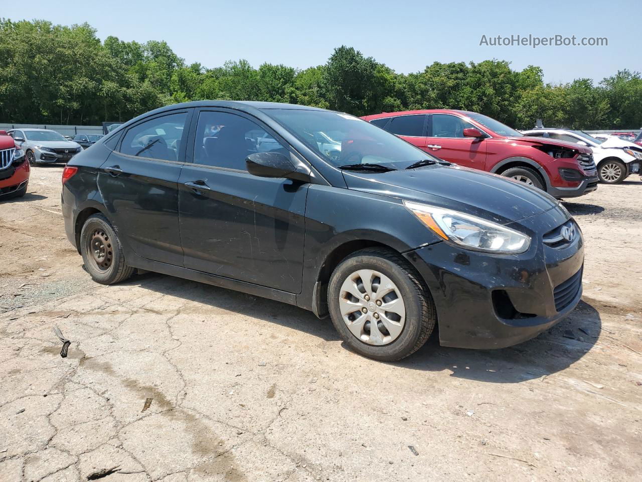 2015 Hyundai Accent Gls Black vin: KMHCT4AE6FU804144