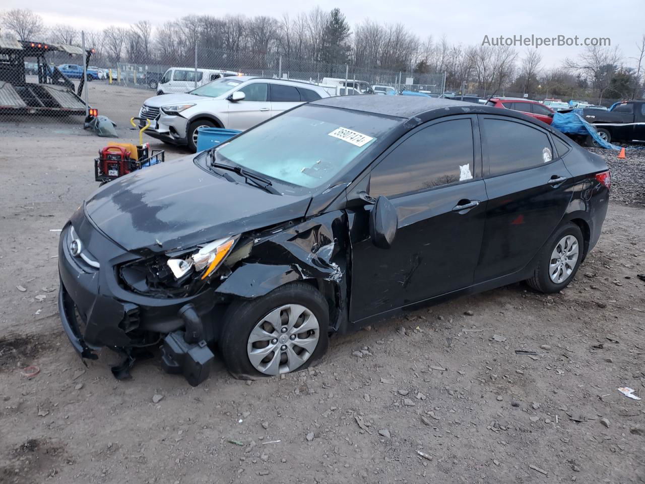 2015 Hyundai Accent Gls Black vin: KMHCT4AE6FU900713