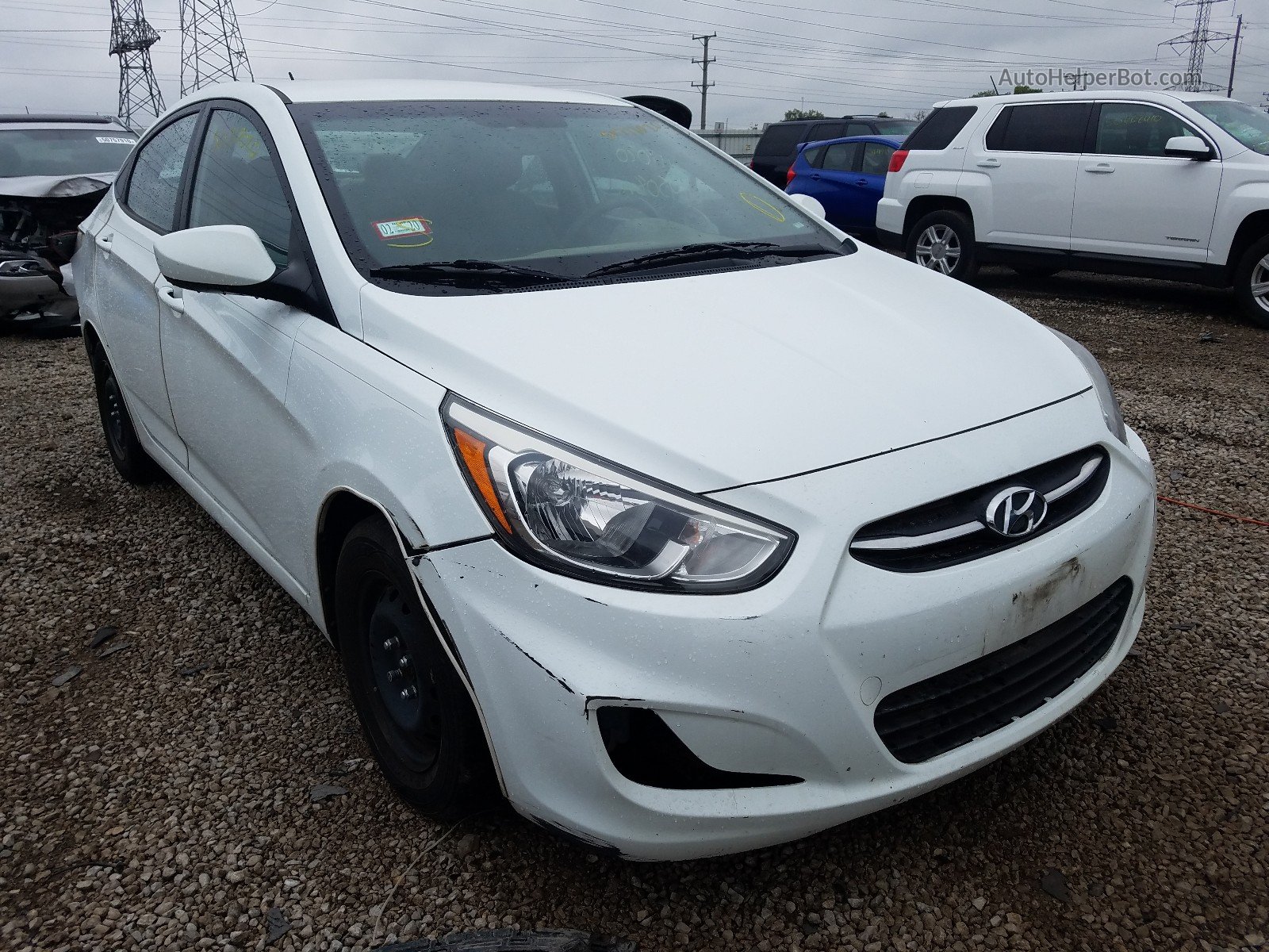 2015 Hyundai Accent Gls White vin: KMHCT4AE6FU933727