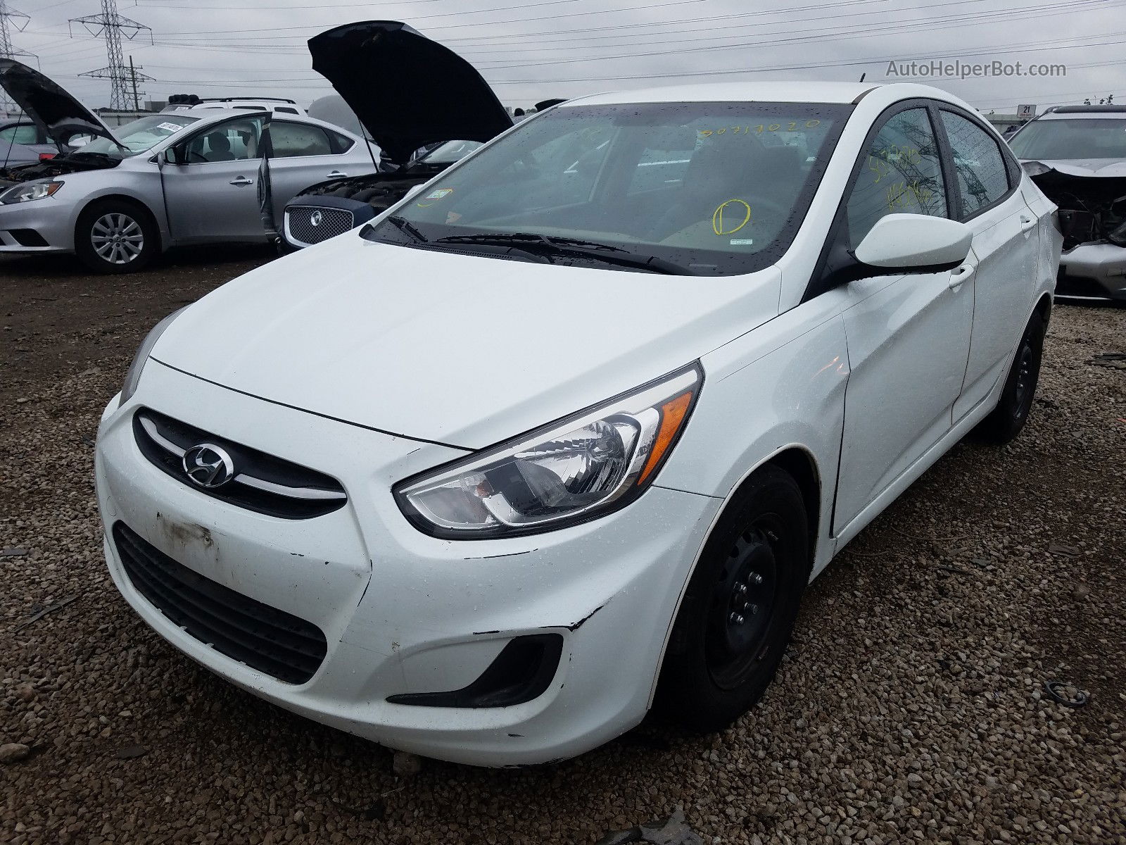 2015 Hyundai Accent Gls White vin: KMHCT4AE6FU933727