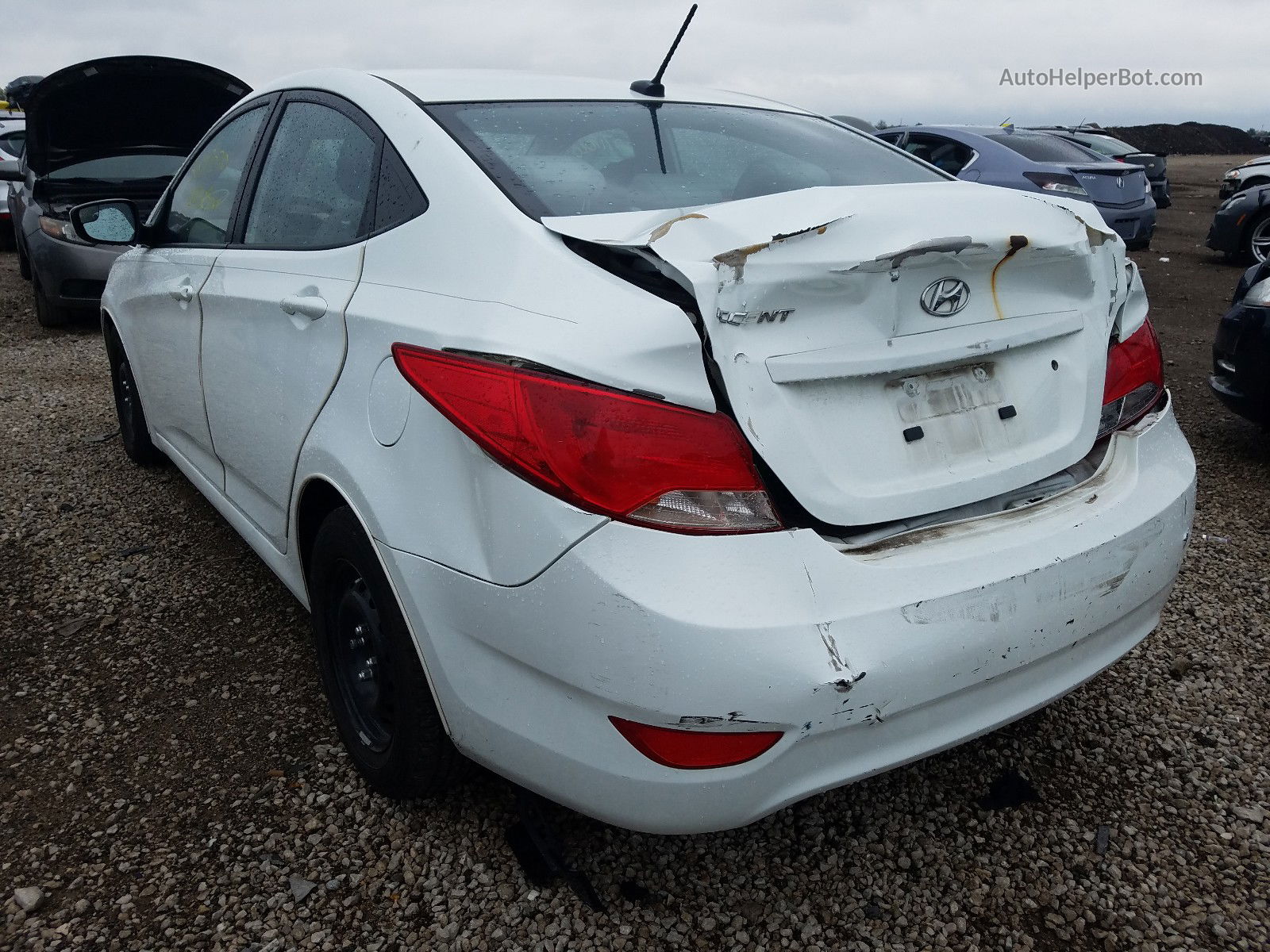 2015 Hyundai Accent Gls White vin: KMHCT4AE6FU933727