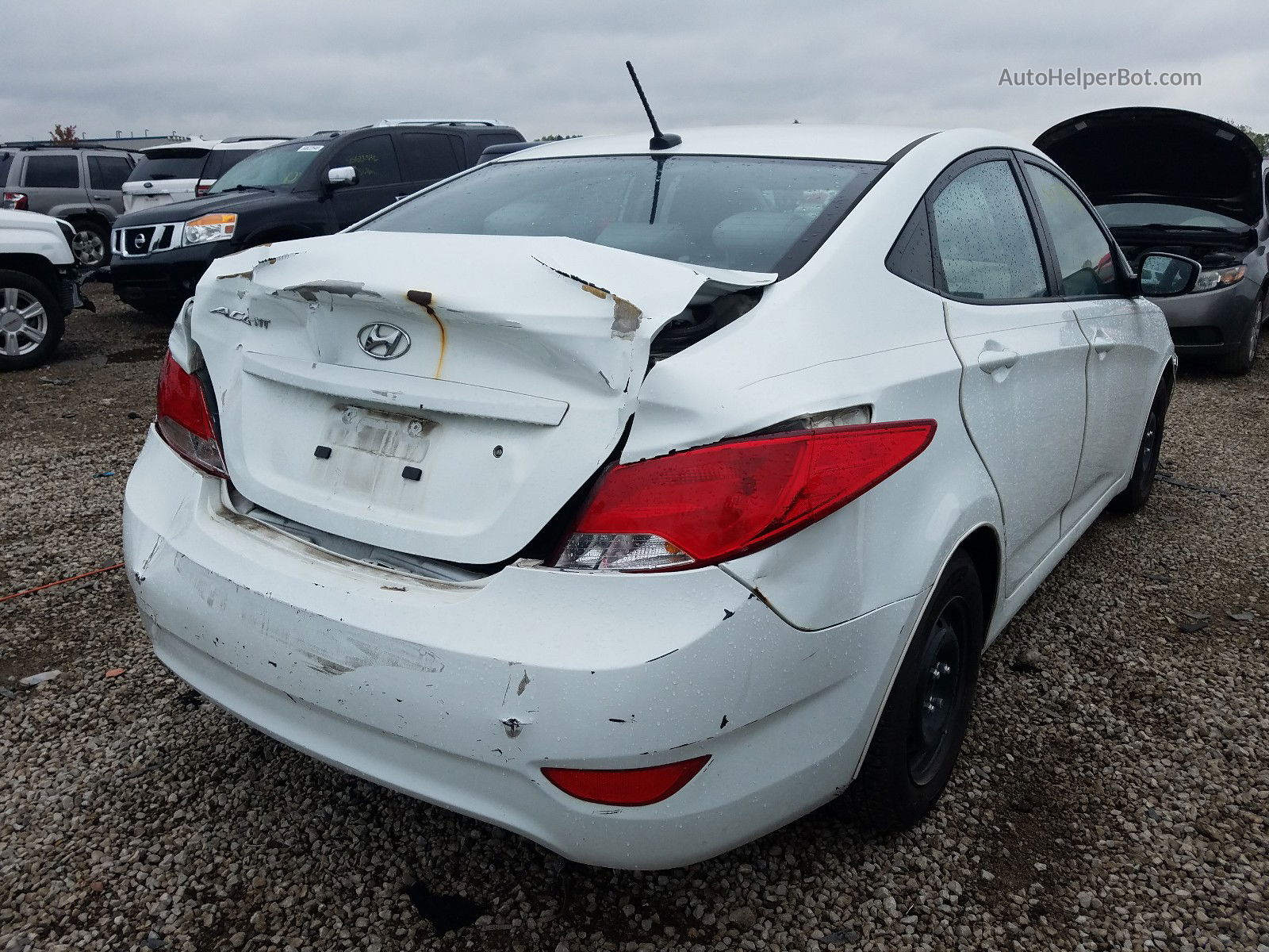 2015 Hyundai Accent Gls White vin: KMHCT4AE6FU933727