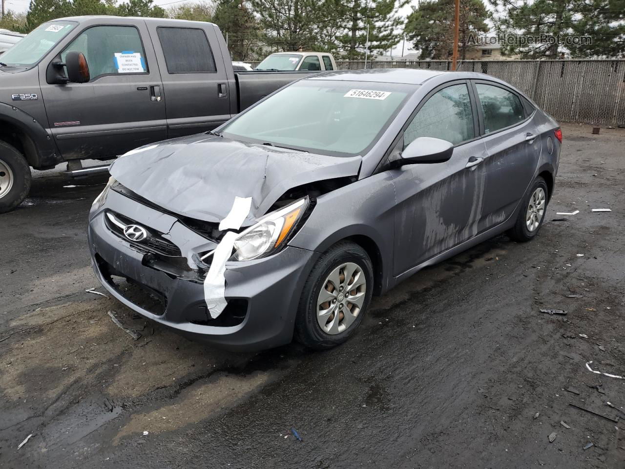 2016 Hyundai Accent Se Gray vin: KMHCT4AE6GU051782