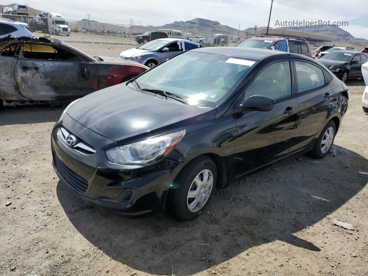 2013 Hyundai Accent Gls Black vin: KMHCT4AE7DU283769