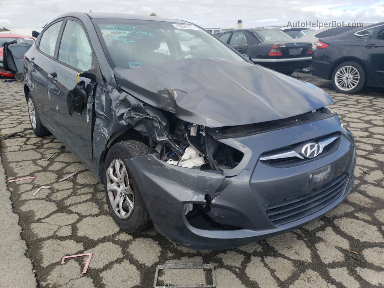 2013 Hyundai Accent Gls Серый vin: KMHCT4AE7DU285876